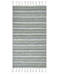 Wyld And Coco Recycled Green Stripe Area Rug 80 X 150 Cm - Handwoven, Indoor/outdoor - thumbnail 1
