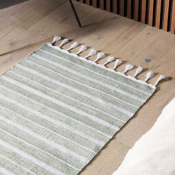 Wyld And Coco Recycled Green Stripe Area Rug 80 X 150 Cm - Handwoven, Indoor/outdoor - thumbnail 2