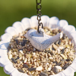 Dibor Vintage Style Cast Iron Hanging Flower Garden Bird Feeder - thumbnail 3