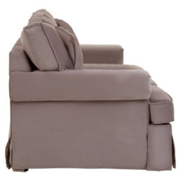 Orsina Three Seat Mink Velvet Sofa, Plush Mink Velvet Upholstery With Wooden Base And Key Style Padded Arms - thumbnail 3