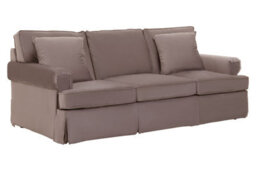 Orsina Three Seat Mink Velvet Sofa, Plush Mink Velvet Upholstery With Wooden Base And Key Style Padded Arms - thumbnail 4