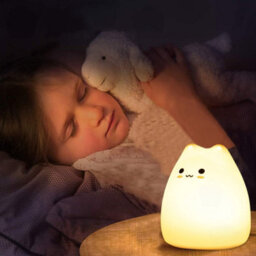 Amorly Silicone Cat Night Light,rechargeable Tap Controlled 7 Color Dimmable Led Lamp, Portable Baby Nightlight For Nursery Bedroom Gifts - thumbnail 4
