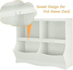 Xample Kids Book Storage Rack Wooden Bookshelf With Footboard Sturdy Children Bookcase With 4 Shelves, Easy Assembly, Ideal For Toy - thumbnail 7