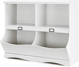 Xample Kids Book Storage Rack Wooden Bookshelf With Footboard Sturdy Children Bookcase With 4 Shelves, Easy Assembly, Ideal For Toy - thumbnail 8