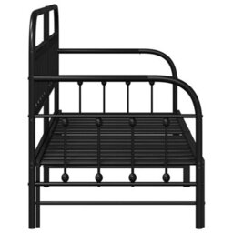 Berkfield Daybed Frame With Trundle Black 80X200 Cm Steel - thumbnail 7