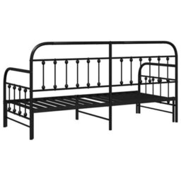 Berkfield Daybed Frame With Trundle Black 80X200 Cm Steel - thumbnail 8