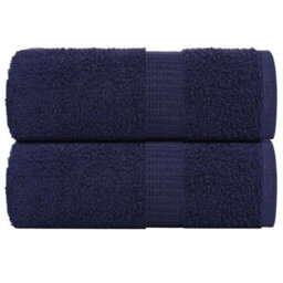 Berkfield Wash Towels 2 Pcs Frogn Navy Blue 30X30 Cm 100% Cotton - thumbnail 1