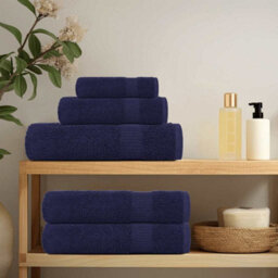 Berkfield Wash Towels 2 Pcs Frogn Navy Blue 30X30 Cm 100% Cotton - thumbnail 3