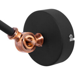 Beliani Wall Spot Lamp Matte Black With Copper Joints, Long Swing Arm Reading Light For Bedside And Desk - thumbnail 7