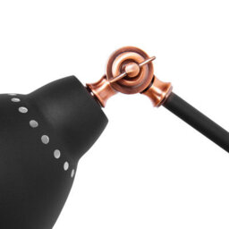 Beliani Wall Spot Lamp Matte Black With Copper Joints, Long Swing Arm Reading Light For Bedside And Desk - thumbnail 6