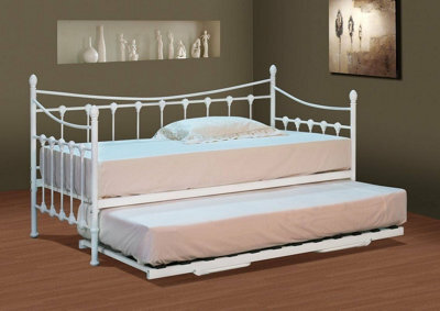 3Ft Single White Metal Day Bed Only - image 1