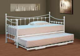 3Ft Single White Metal Day Bed Only