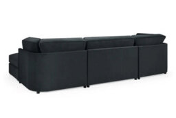 Belgravia Slate Velvet Fabric Corner U Shape Sofa - thumbnail 3