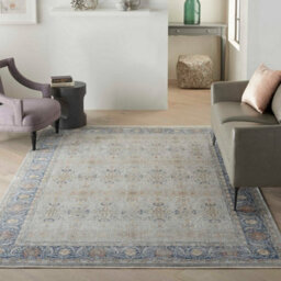 Grey Luxurious Traditional Bordered Floral Rug Easy To Clean Living Room And Bedroom-259Cm X 351Cm - thumbnail 3