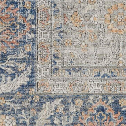 Grey Luxurious Traditional Bordered Floral Rug Easy To Clean Living Room And Bedroom-259Cm X 351Cm - thumbnail 4