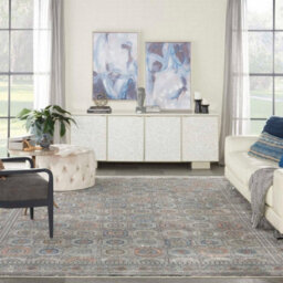 Grey Luxurious Traditional Bordered Floral Rug Easy To Clean Living Room And Bedroom-259Cm X 351Cm - thumbnail 2
