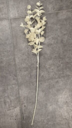 Deenz Set Of 2 Stems Metallic Silk Leaves Eucalyptus Spray Coated In Plastic Artificial Plant Rustic Centrepiece Cream 90X20X8 Cm - thumbnail 2