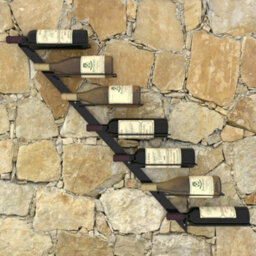 Berkfield Wall-Mounted Wine Rack For 7 Bottles Black Metal - thumbnail 5