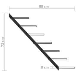 Berkfield Wall-Mounted Wine Rack For 7 Bottles Black Metal - thumbnail 6