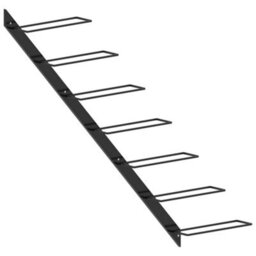 Berkfield Wall-Mounted Wine Rack For 7 Bottles Black Metal - thumbnail 2