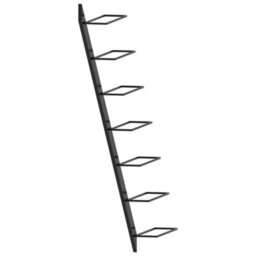 Berkfield Wall-Mounted Wine Rack For 7 Bottles Black Metal - thumbnail 3
