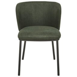 Beliani Set Of 2 Dining Chairs Mina Fabric Dark Green - thumbnail 6
