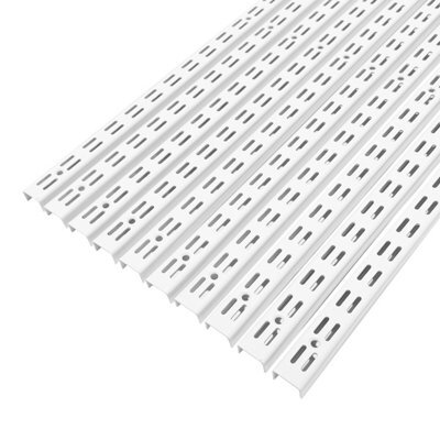 Mkgt 1000mm Twin Slot Uprights - White Genuine 32mm Adjustable Wall Shelving System (Pack Of 10) - image 1
