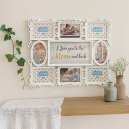 Large White Family Multi Photo Frame Collage - Decorative Wall & Table Display - thumbnail 1