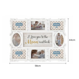 Large White Family Multi Photo Frame Collage - Decorative Wall & Table Display - thumbnail 3