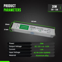 Led Power Supply Ip67 Waterproof Adapter Dc 24V 20W Led Driver Lighting Transformer - thumbnail 2