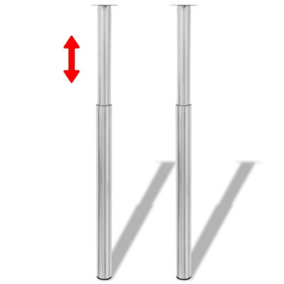 Berkfield 2 Telescopic Table Legs Brushed Nickel 710 mm-1100 mm - image 1