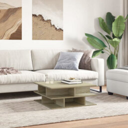 Walplus Coffee Table Sonoma Oak 70X70X29 Cm Engineered Wood - thumbnail 3