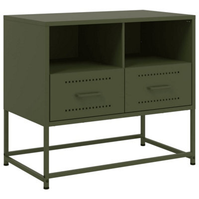 Berkfield Industrial Tv Cabinet Olive Green 68X39X60.5 Cm Steel - image 1