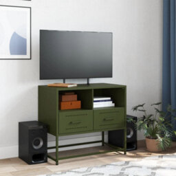 Berkfield Industrial Tv Cabinet Olive Green 68X39X60.5 Cm Steel - thumbnail 3