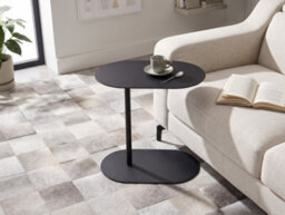 Beliani Minimalist Side Table Mille Metal Black - thumbnail 2
