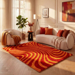 The Rugs Joli Red And Orange Striped Rug Soft Dense Pile Easy To Clean And Pet Friendly For Living Rooms And Bedrooms - thumbnail 8
