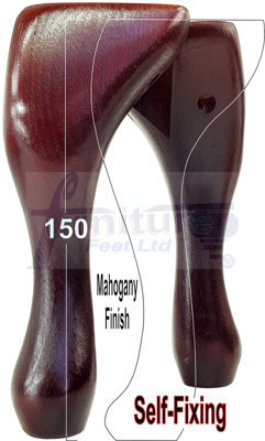 L&F Queen Anne Wooden Legs 150mm Mahogany High Set Of 4 Replacement Furniture Feet Chairs Sofas Footstools (Self Fixed) - image 1