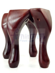 L&F Queen Anne Wooden Legs 150mm Mahogany High Set Of 4 Replacement Furniture Feet Chairs Sofas Footstools (Self Fixed) - thumbnail 6