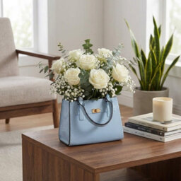 Garden Greatness Relica Cerulean Handbag Vase Ceramic - thumbnail 3