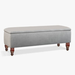 Lisbon Plain 137Cm Ottoman Storage Bench - Plush Velvet Shoe Bench - Silver Upholstery Footstool With Storage - thumbnail 3