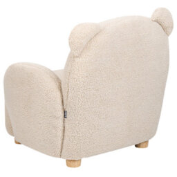 Beliani Bear Chair Beige - Kids Faux Boucle Armchair With Rubberwood Legs, Modern Bear-Shaped Seat With Armrests - thumbnail 6