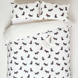 Homescapes Scottie Dog Digitally Printed Cotton Duvet Cover Set, Super King - thumbnail 1