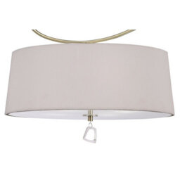 Luminosa Lighting Luminosa Mara Semi Flush 4 Light E27 Round, Antique Brass With Ivory White Shade - thumbnail 5