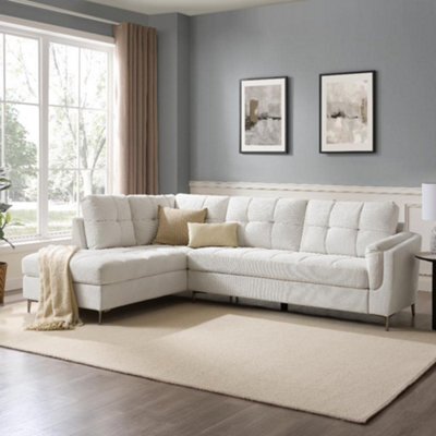 Home Detail Rose Left-Hand Facing Corner Sofa, Cream Linen - image 1