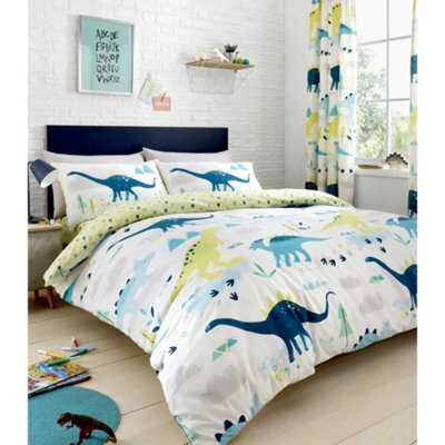 Bedlam Dino Jurassic Glow In The Dark Fun Kids Duvet Cover Set - image 1