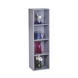 Urbn-Living Urbnliving Height 106Cm 4 Tier Wooden Bookcase Shelving Colour Grey Display Storage Shelf Unit Wood - thumbnail 3