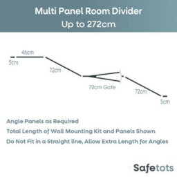 Safetots Premium Extra Tall Room Divider, Up To 272Cm Wide, White, 105Cm Tall, Multi Panel Barrier For Baby And Toddler - thumbnail 3