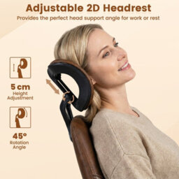 Gainoom Ergonomic Office Chair Brown Rolling Swivel Adjustable Work Chair With Rocking Backrest & Wheels - thumbnail 7