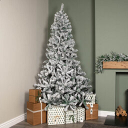 Samuel Alexander 8Ft (2.4M) Snow Flocked Artificial Christmas Tree With Green Metal Stand And 1017 Tips - thumbnail 8