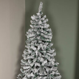 Samuel Alexander 8Ft (2.4M) Snow Flocked Artificial Christmas Tree With Green Metal Stand And 1017 Tips - thumbnail 4
